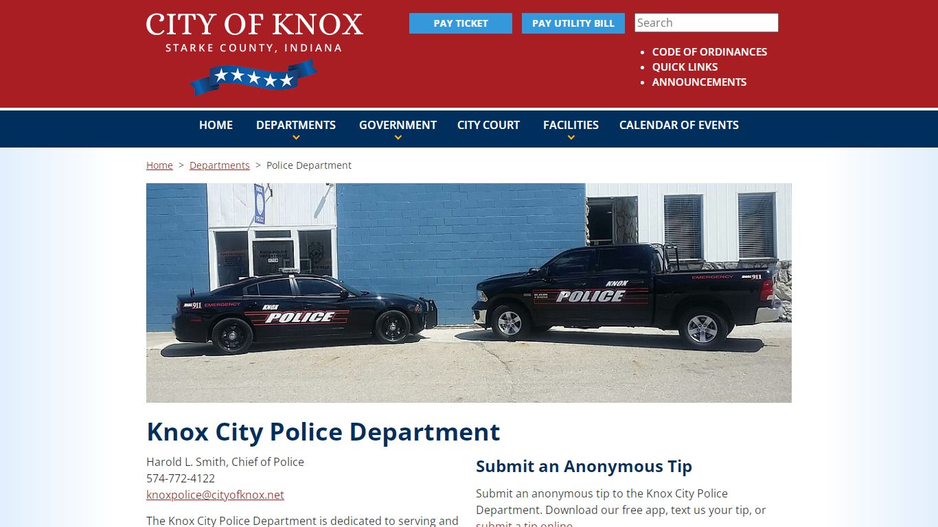 Police Department :: City of Knox
