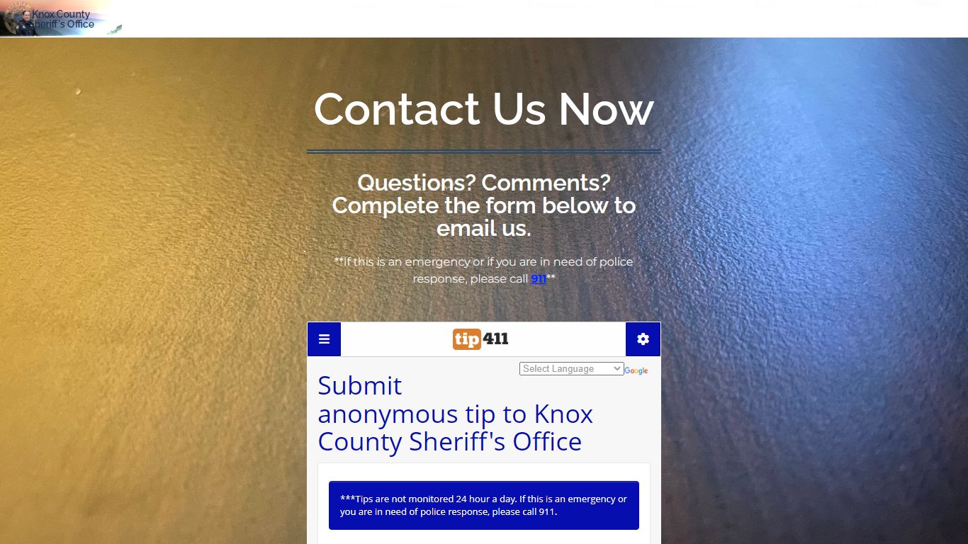 Contact – Contact Us Now – Knox County Sheriff Website